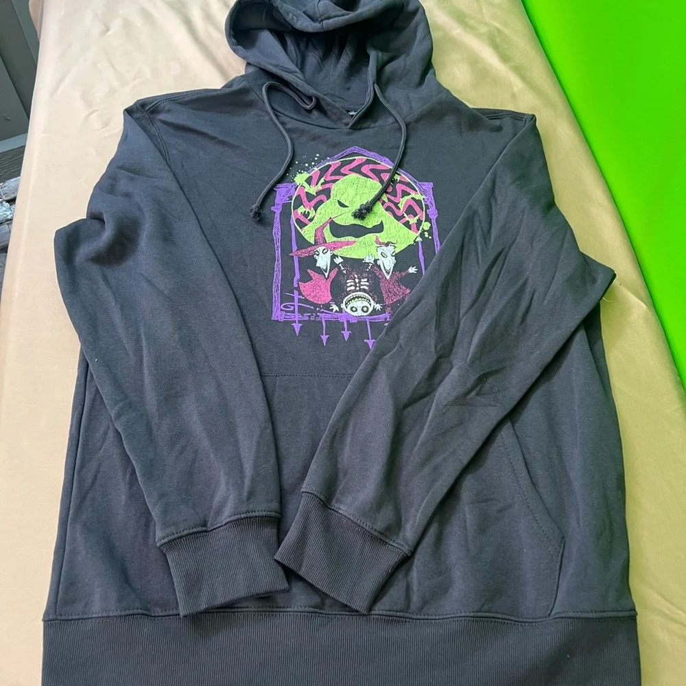 Disney Nightmare Before Christmas Oogie‎ Boogie Hoodie Black Size L